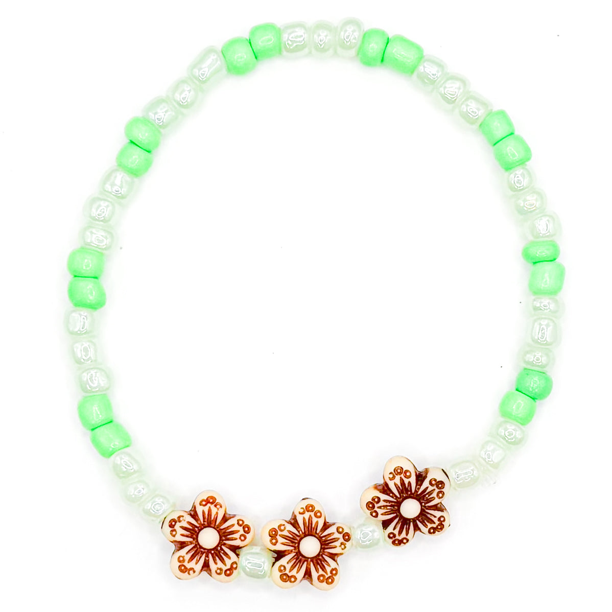 Tropical Luvly Green Seed Beaded Bracelet