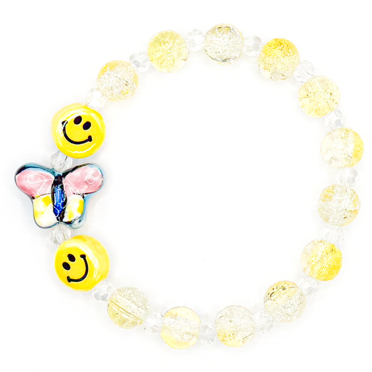 Sunshine Smiles Glass Beaded Bracelet