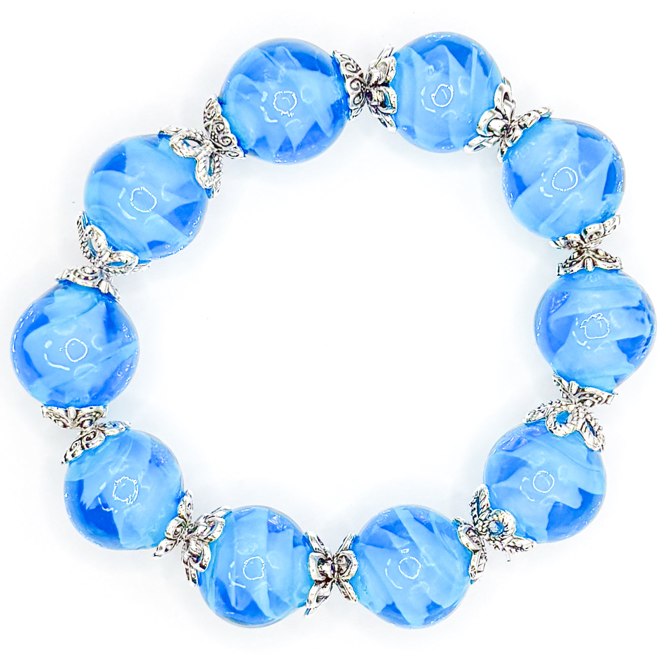 Classy Ocean Waves Glass Beaded Bracelet