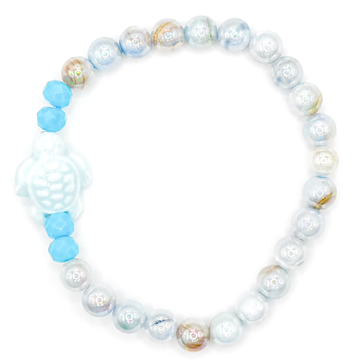 Blue Ocean Turtle Glass Beaded Bracelet
