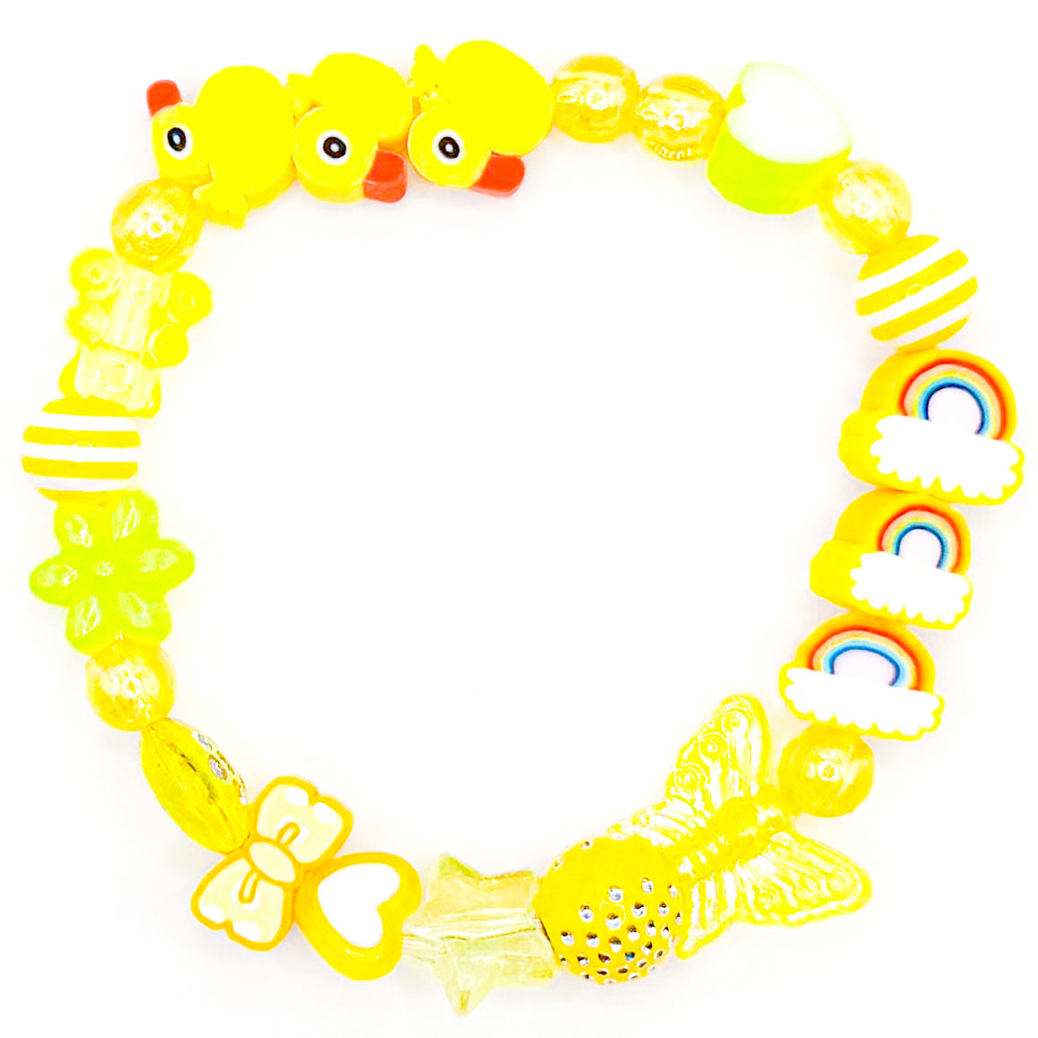 Yellow Quack Quack Stack Beaded Bracelet