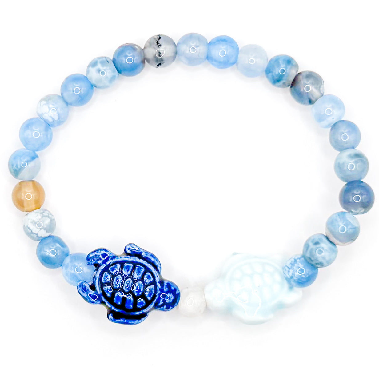 Blue Turtles Glass Beaded Bracelet