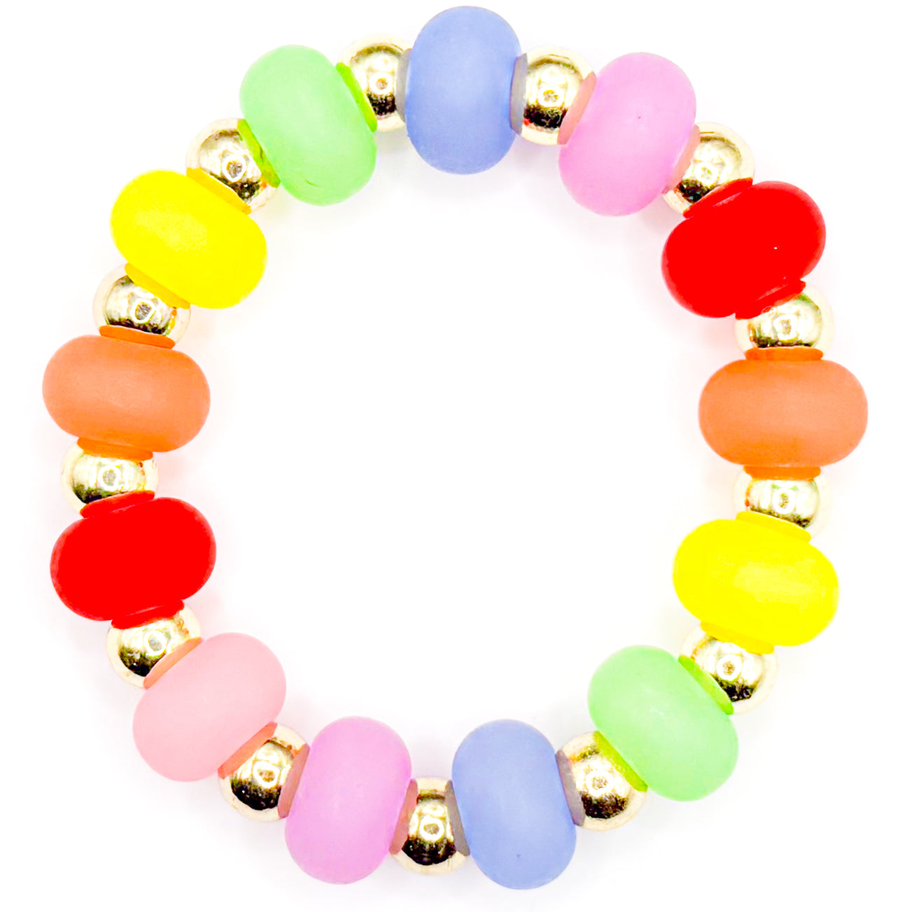 Glass Rainbow Beaded Bracelet