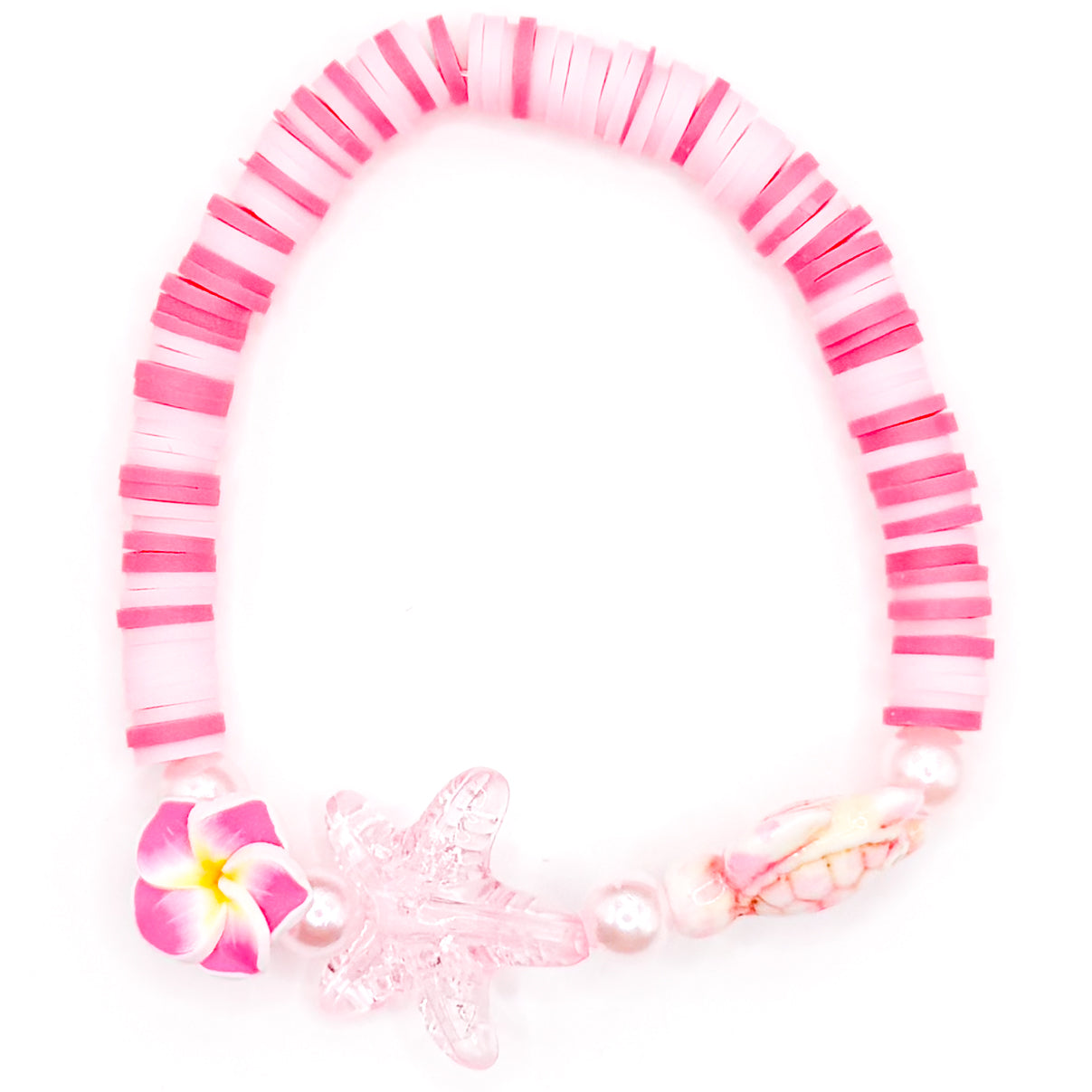 Pink Summer Splash Clay Beaded Bracelet