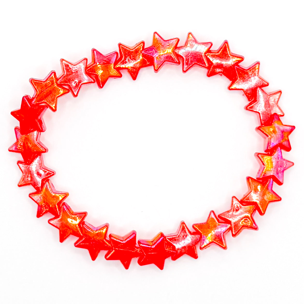 Red Stars Beaded Bracelet