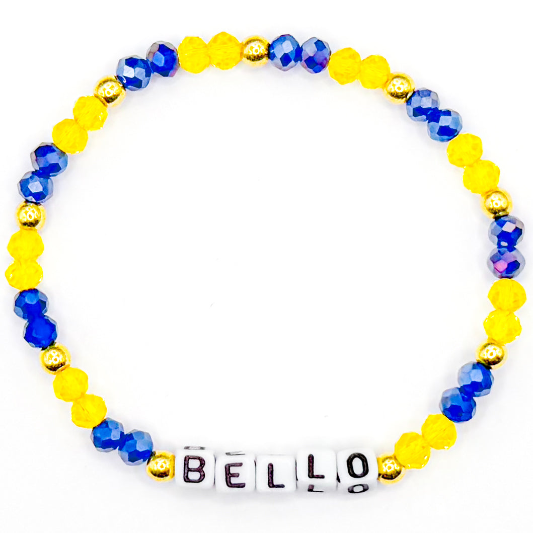 Yellow and Blue "Bellow" Bead Buddy Bracelet