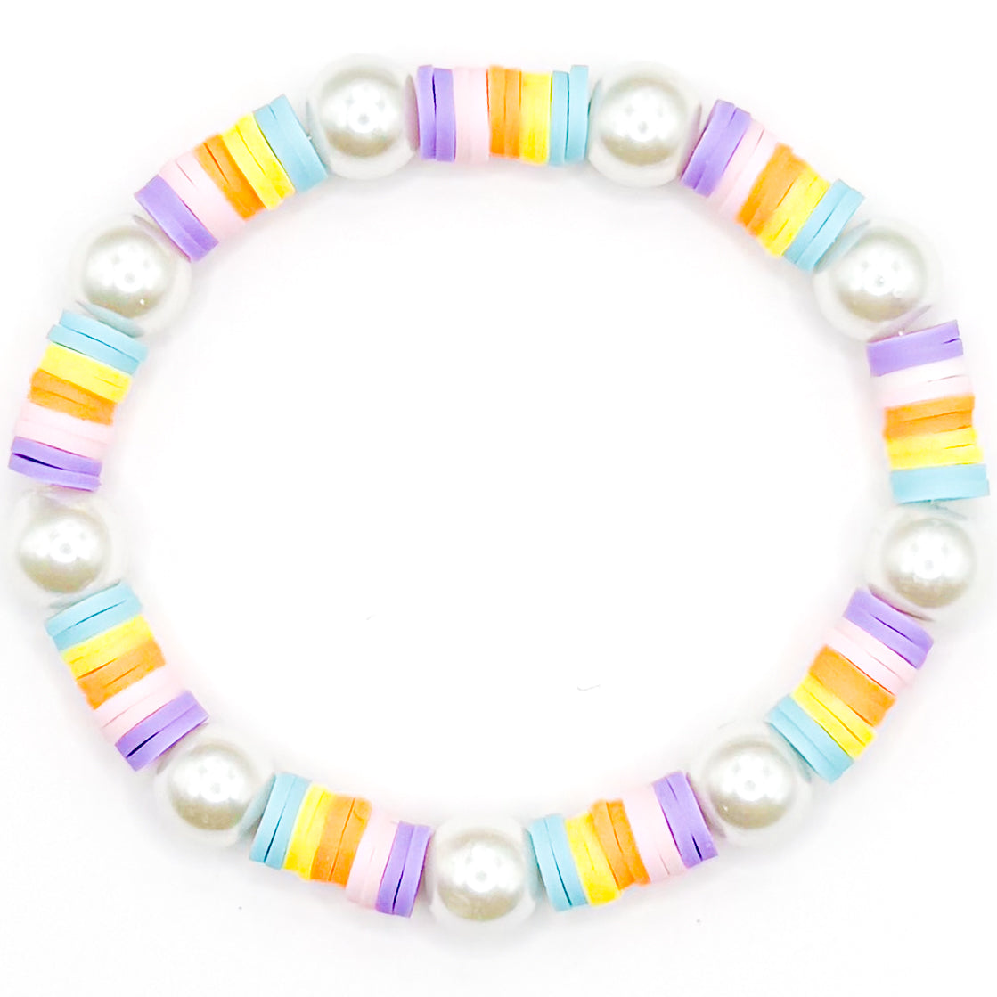 Pearl Rainbow Clay Beaded Bracelet