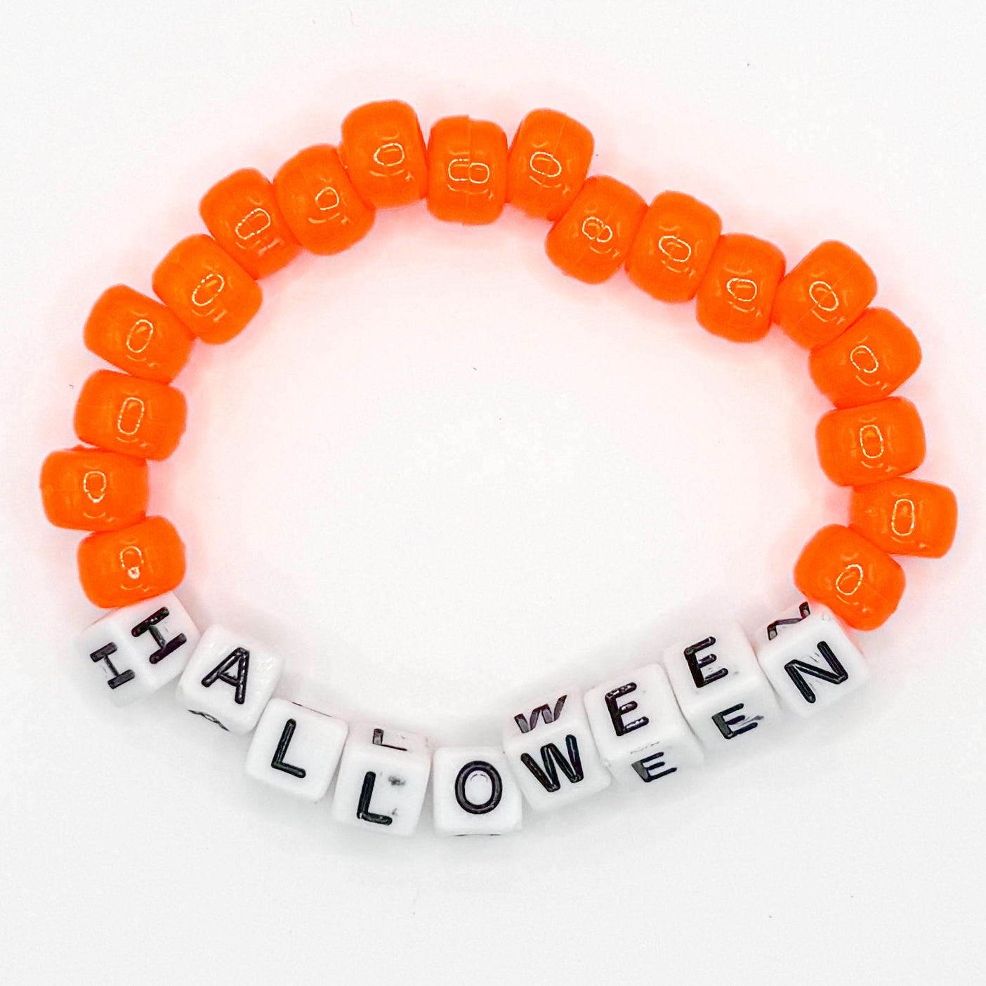 Orange "Halloween" Beaded Bracelet