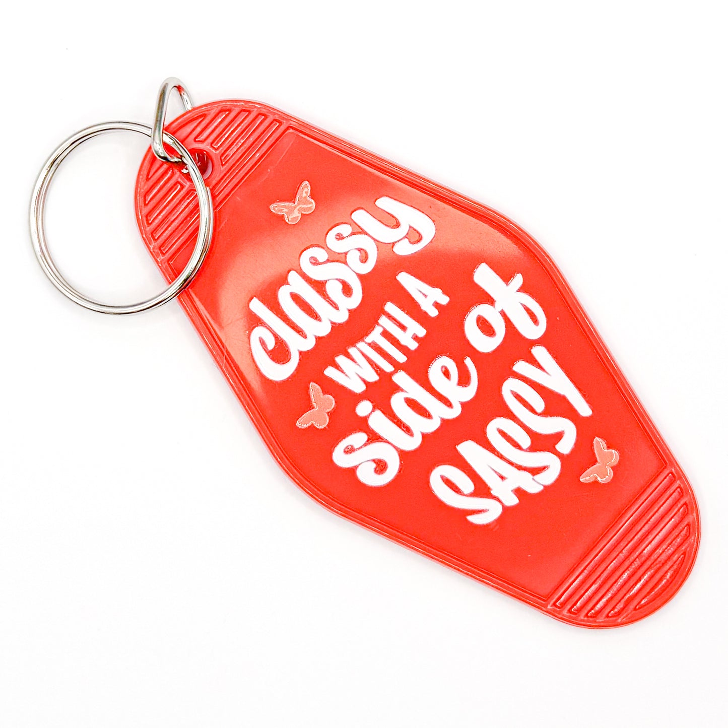 Red "Classy With A Side of Sassy" Keychain