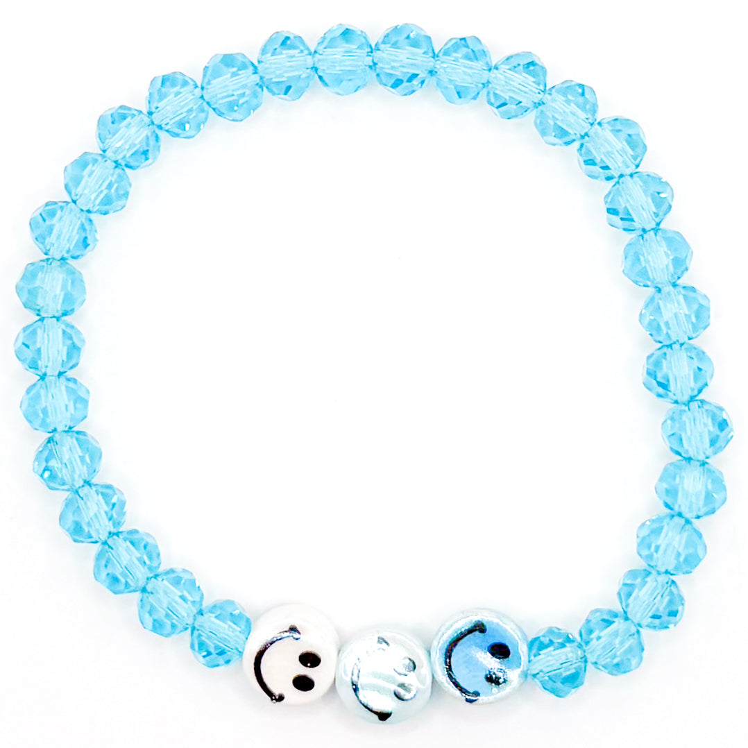 Feeling Blue Glass Beaded Bracelet