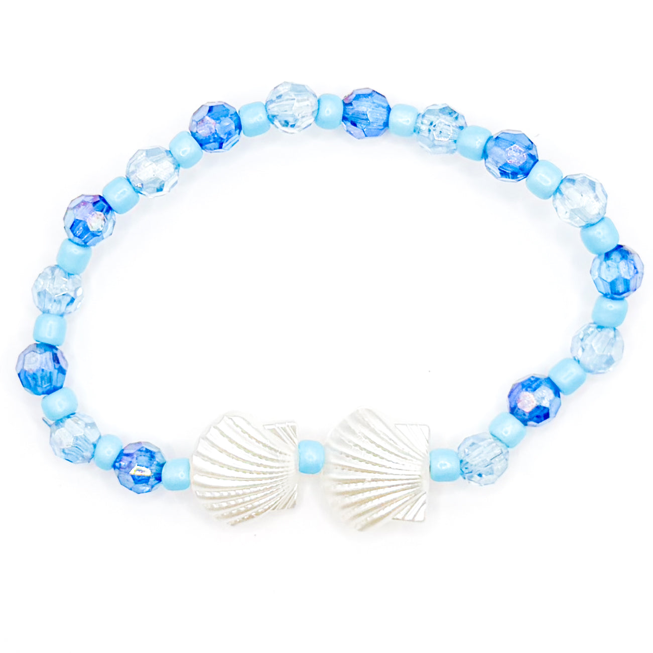 Coastal Sea Shells Seed Beaded Bracelet