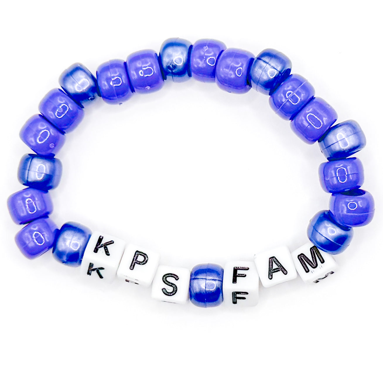 Purple "KPS FAM" Beaded Bracelet
