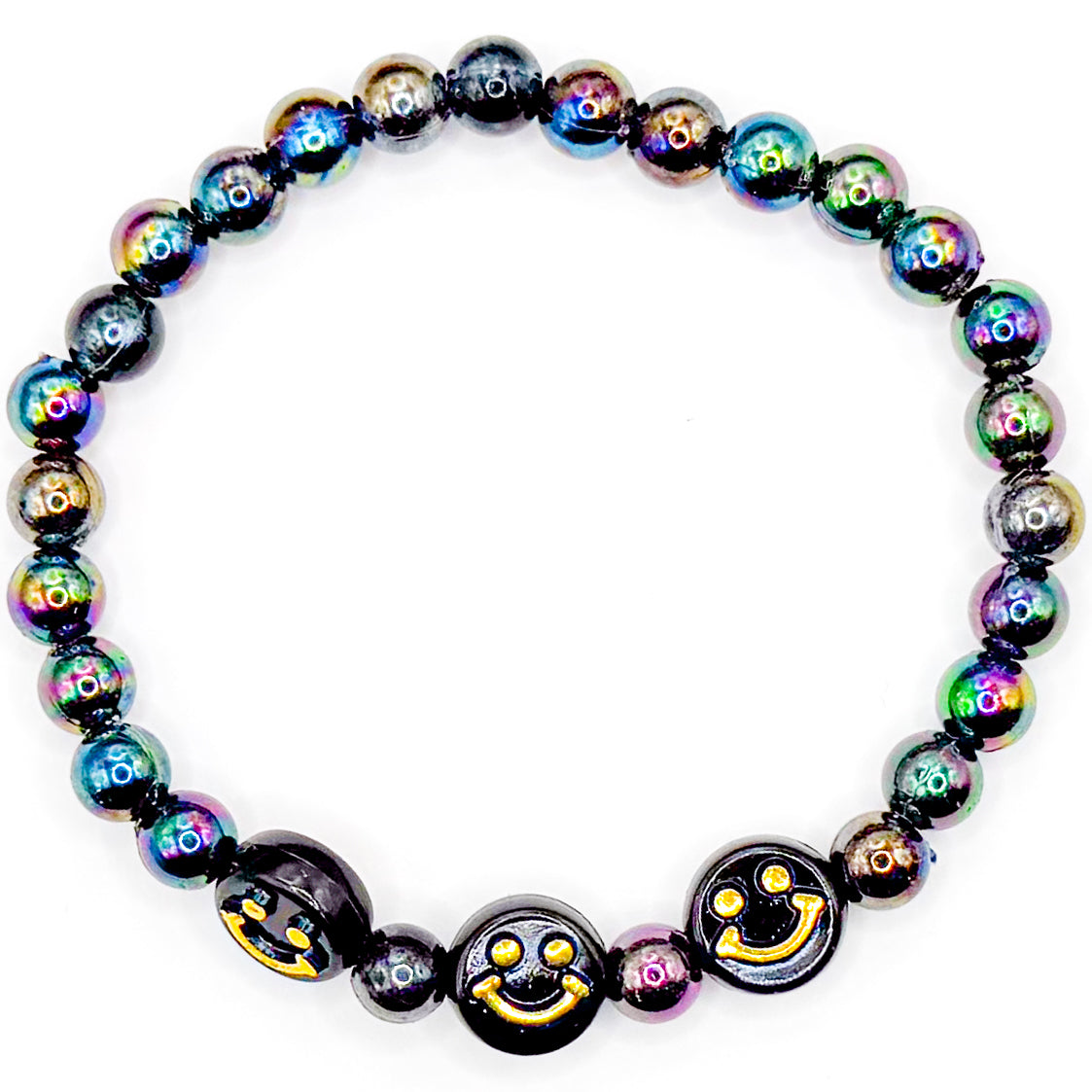Iridescent Smiles Beaded Bracelet