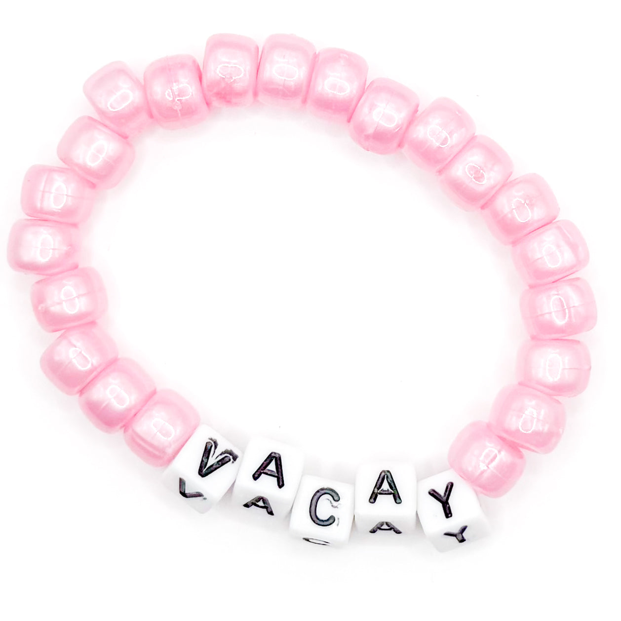 Pink "Vacay" Beaded Bracelet