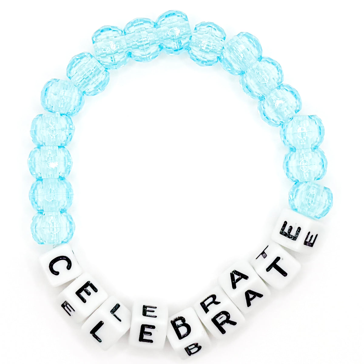 Blue "Celebrate" Beaded Bracelet