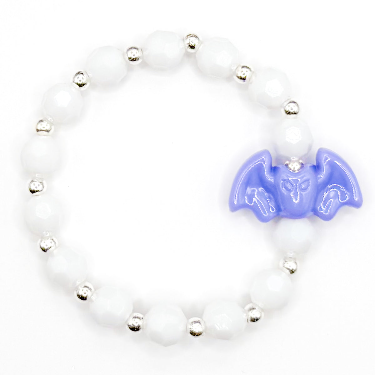 Purple Bat Beaded Bracelet