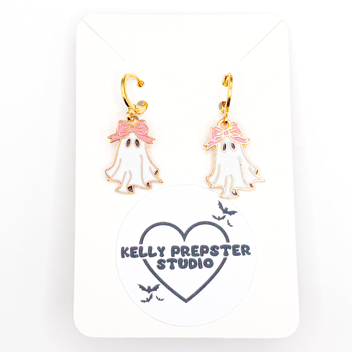 Preppy Ghost Girlies Huggie Earrings