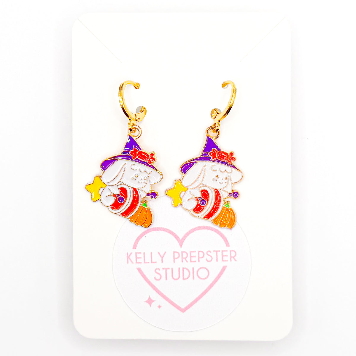Halloween Drummer Huggie Earrings