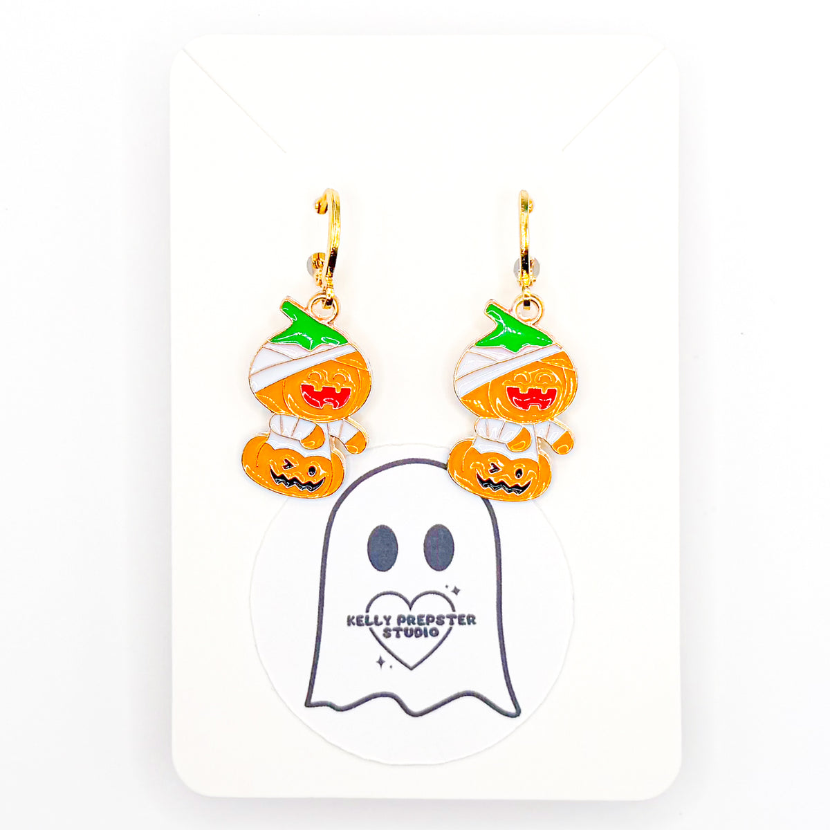 Mummy Pumpkins Huggie Earrings