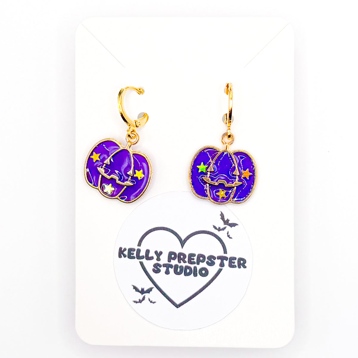Mystical Pumpkins Huggie Earrings