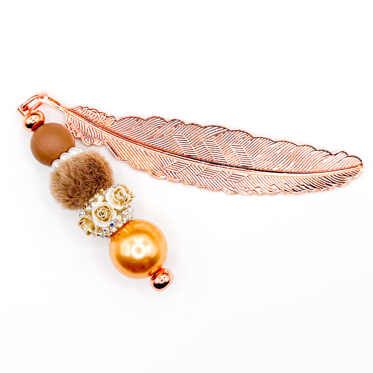 Espresso Roses Beaded Bookmark