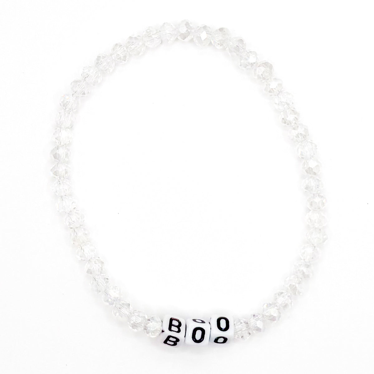 Clear "Boo" Bead Buddy Bracelet
