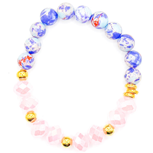 Pink Garden 4.0 Glass Beaded Bracelet