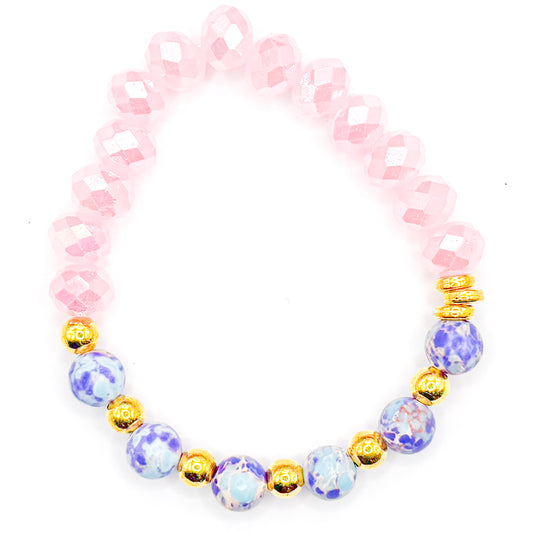 Pink Garden 2.0 Glass Beaded Bracelet