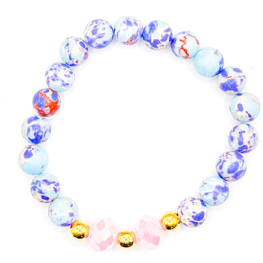 Pink Garden 1.0 Glass Beaded Bracelet