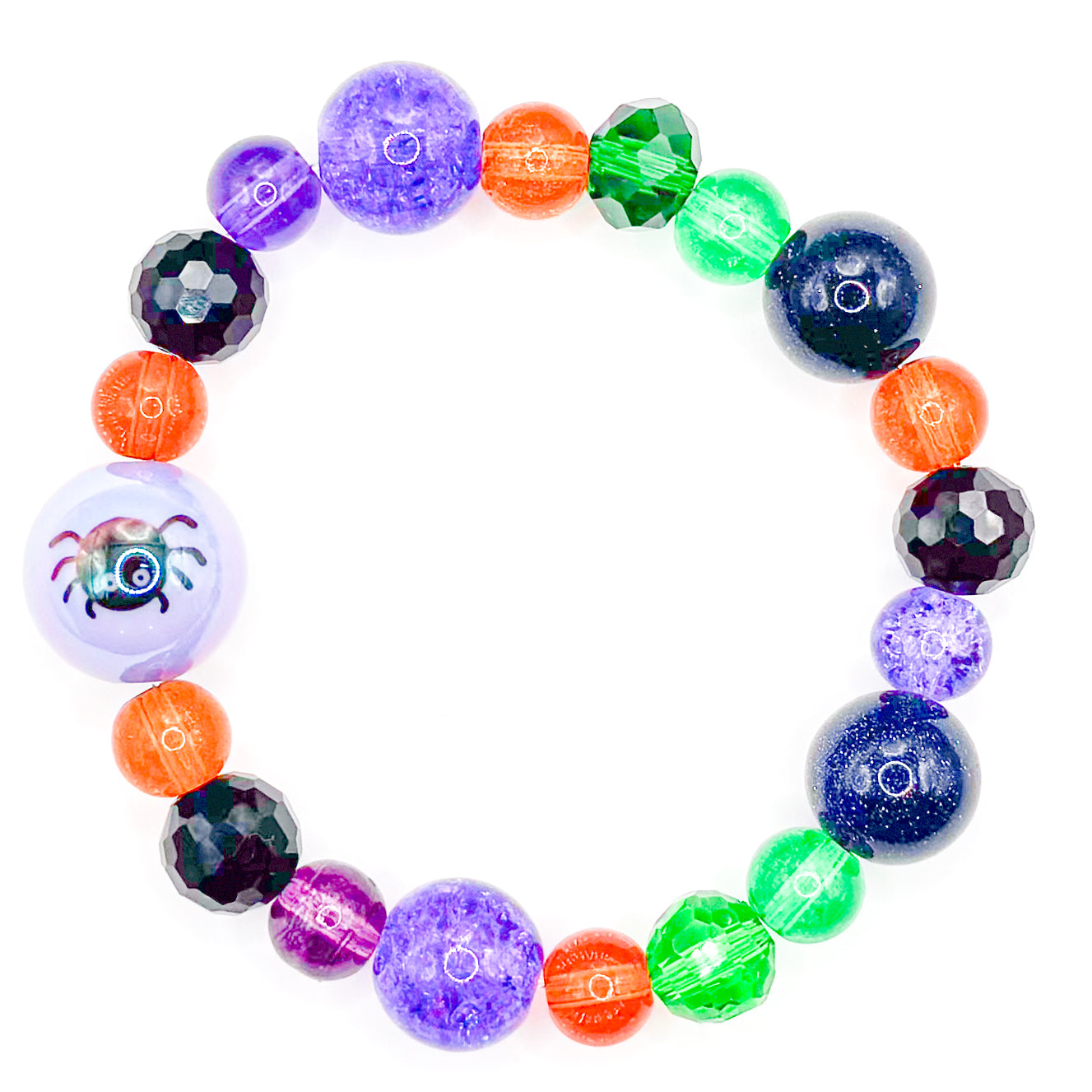 It's Spooky Season Glass Beaded Bracelet