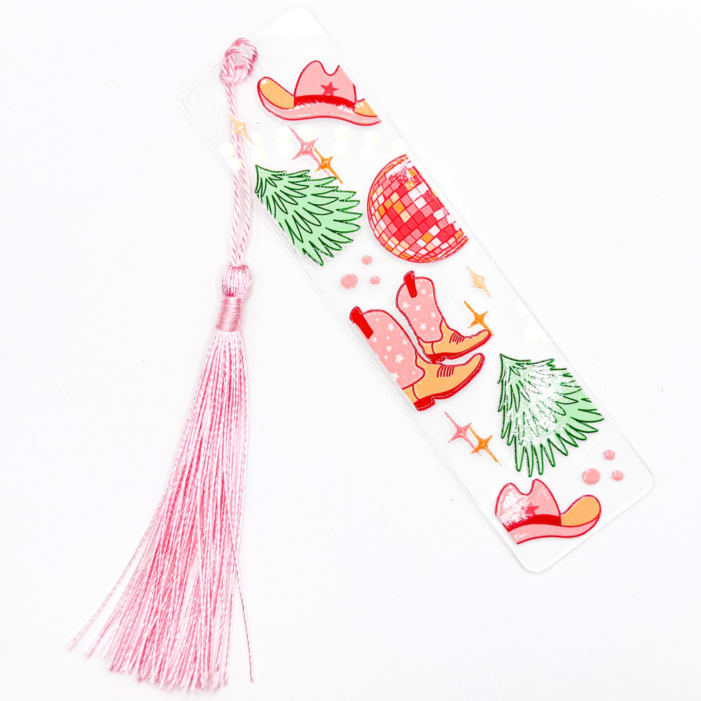 Pink Disco Christmas Acrylic Bookmark