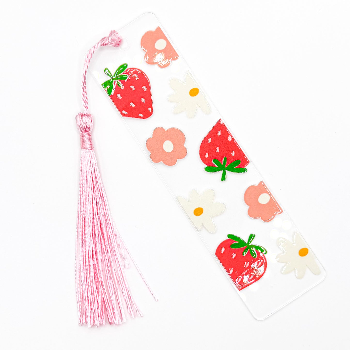 Pink Berrys and Flowers Acrylic Bookmark