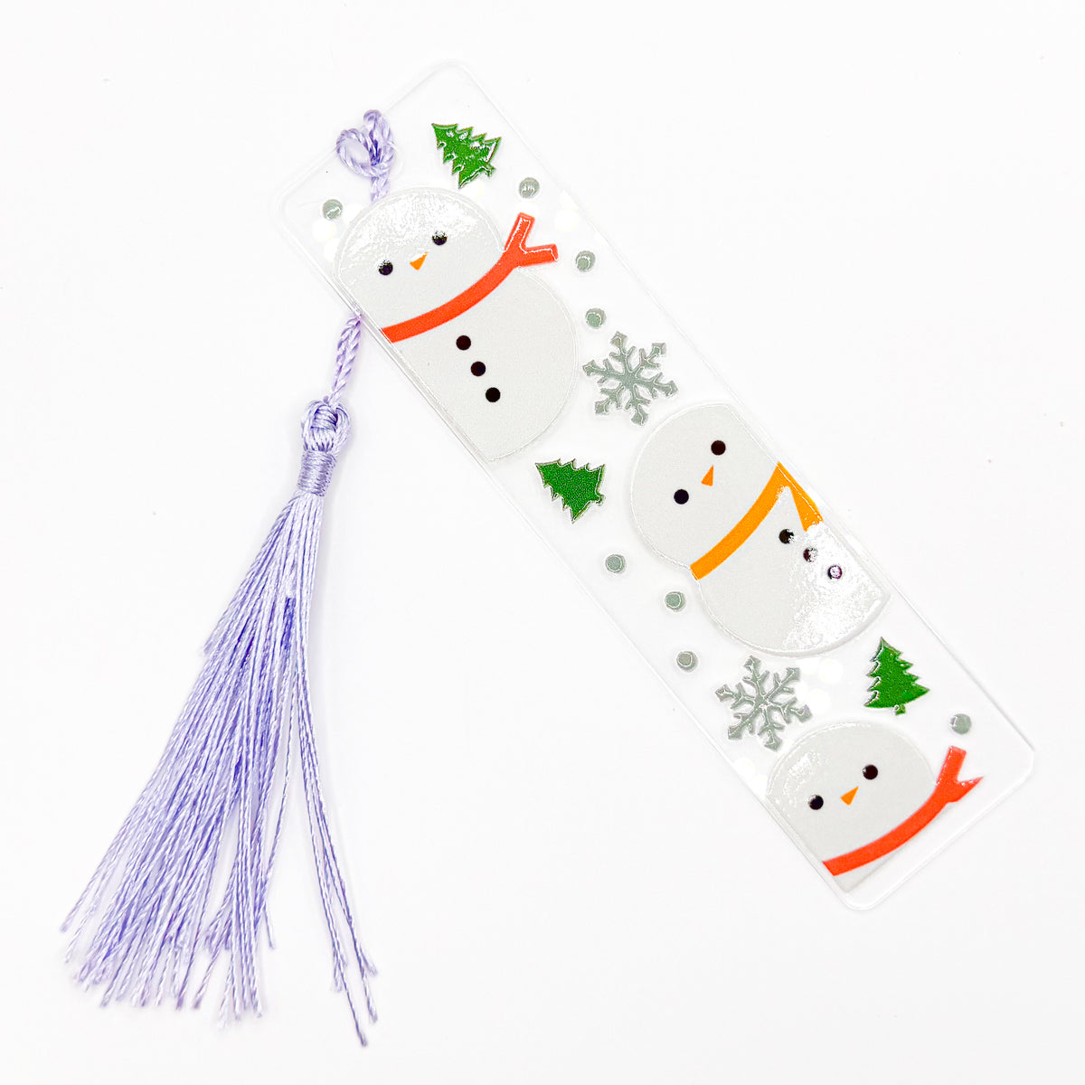 Purple Snowmen Acrylic Bookmark