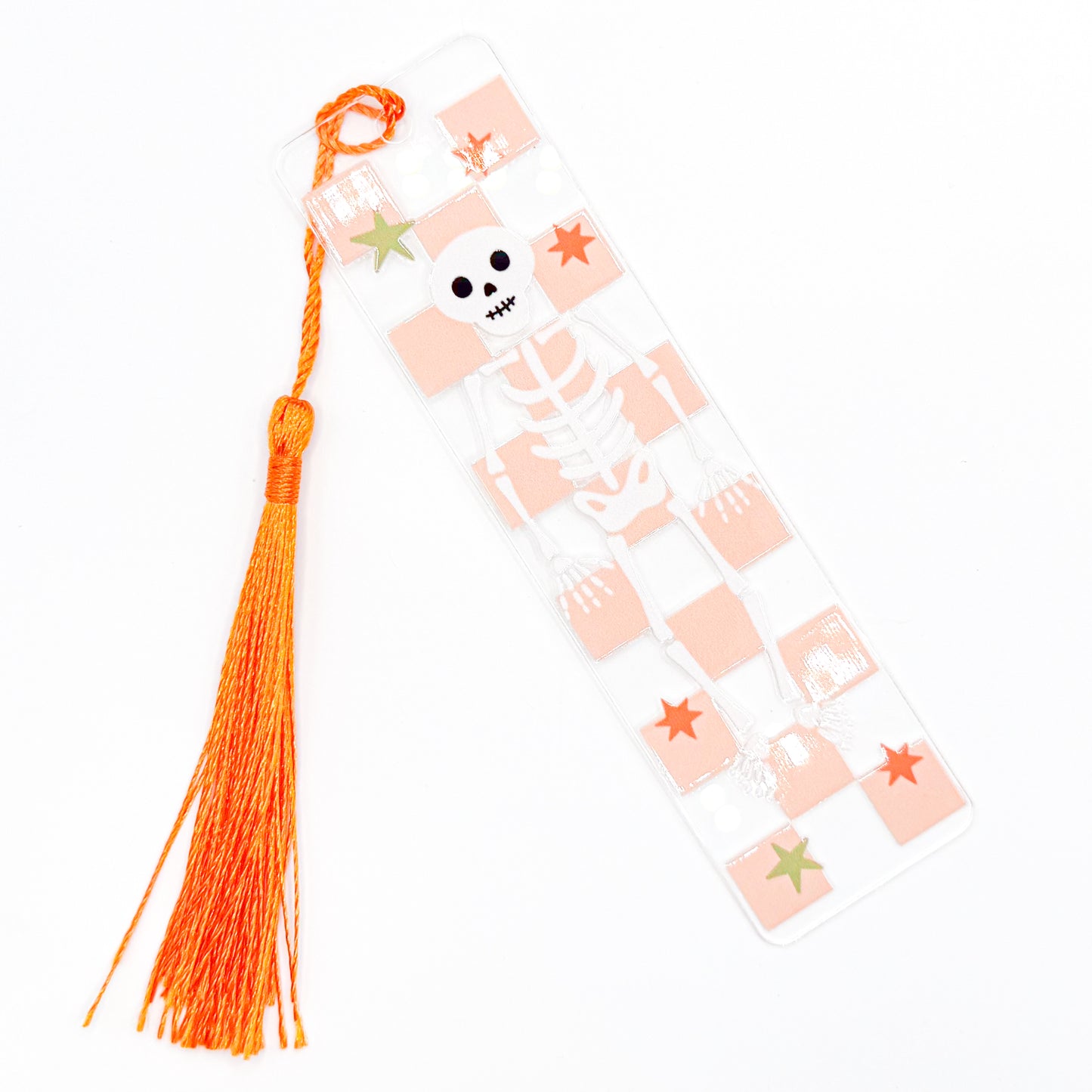 Orange Skelly Acrylic Bookmark
