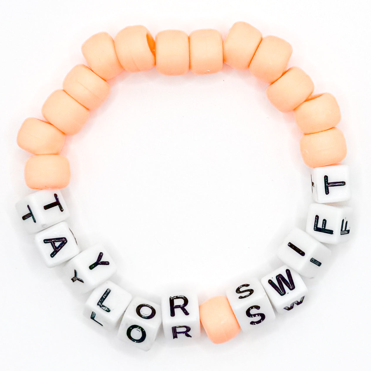 Light Orange "T Swift" Beaded Bracelet