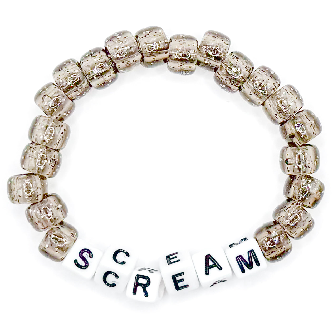 Grey "Scream" Beaded Bracelet