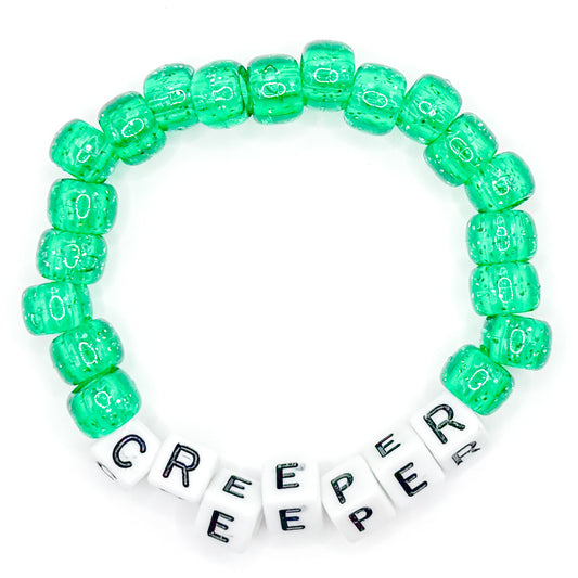 Green "Creeper" Beaded Bracelet