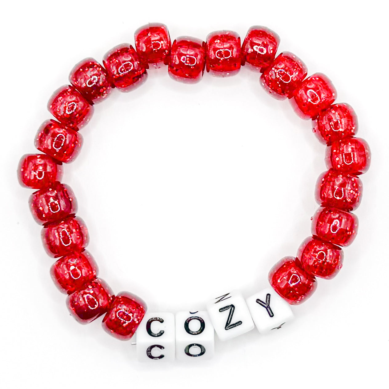 Red "Cozy" Beaded Bracelet