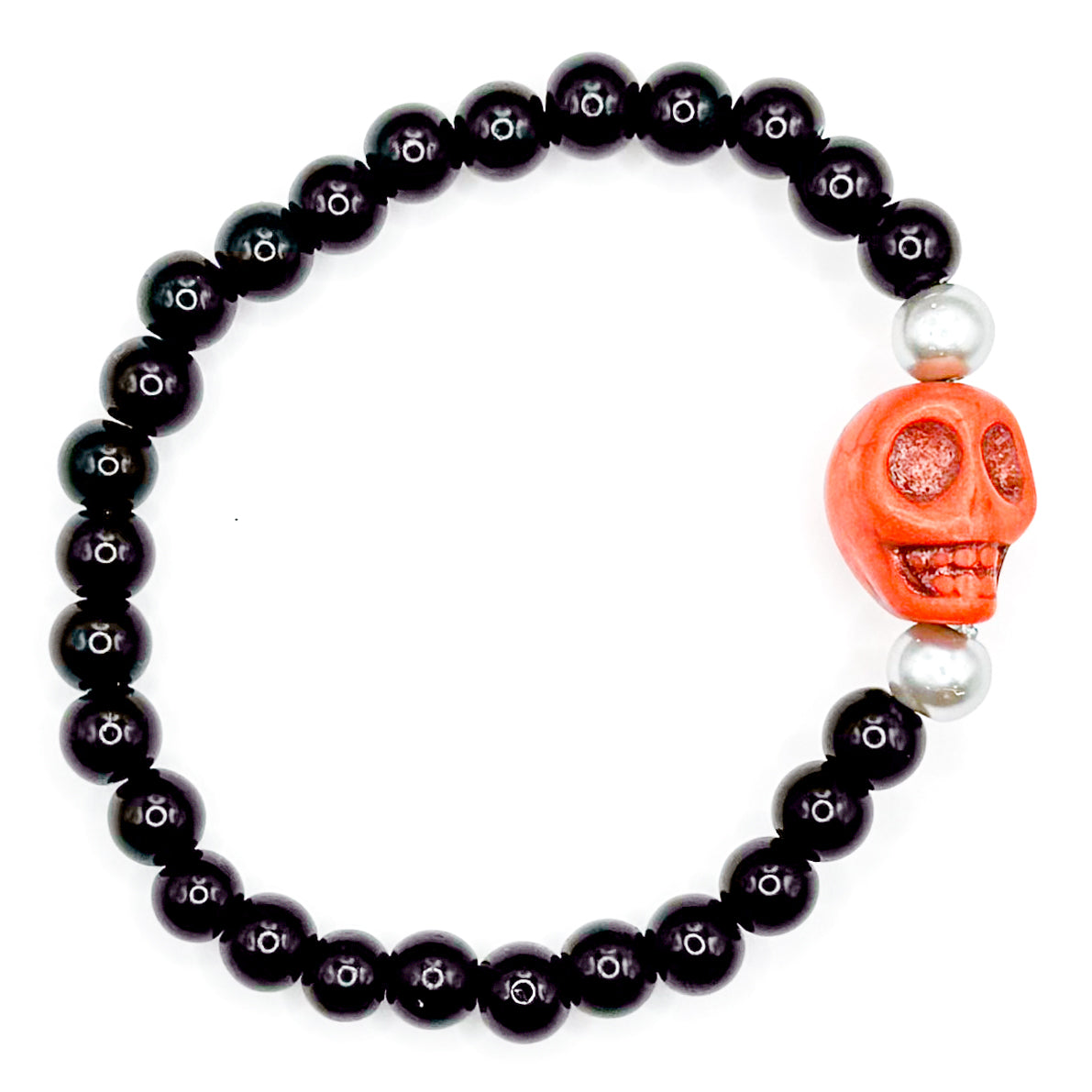 Spooky Skull 1.0 Glass Beaded Bracelet