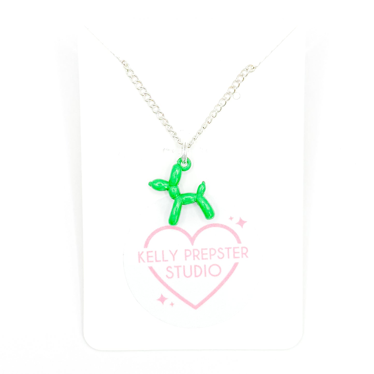 Green Balloon Dog Necklace