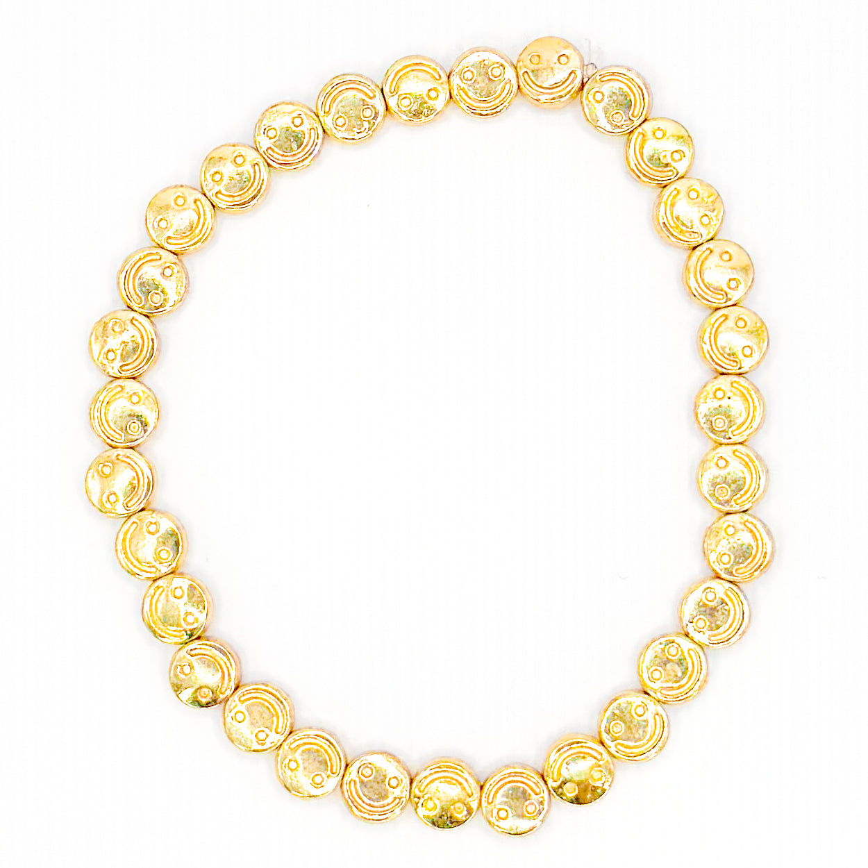 Gold Smiles Glass Beaded Bracelet