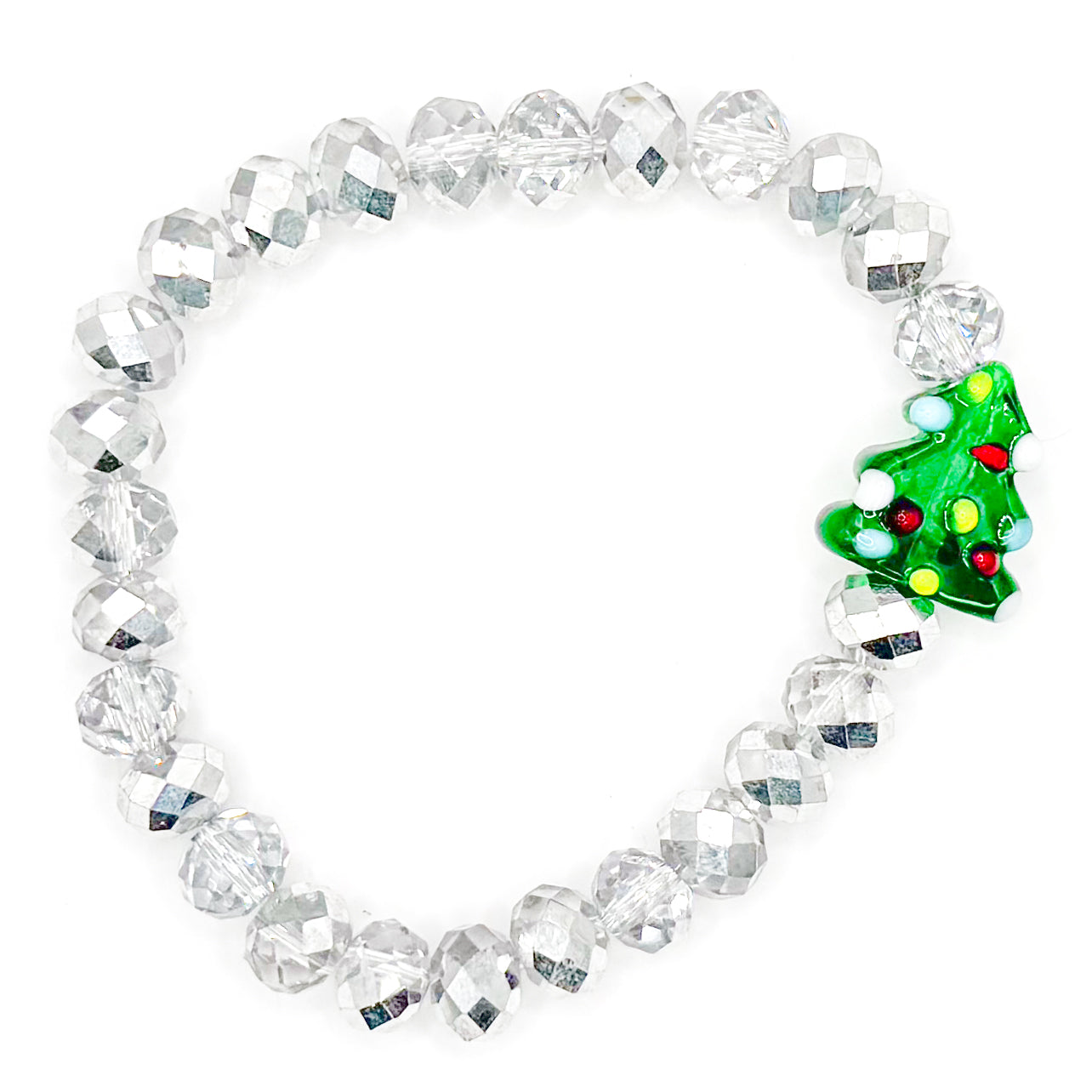 Disco Tree Glass Beaded Bracelet