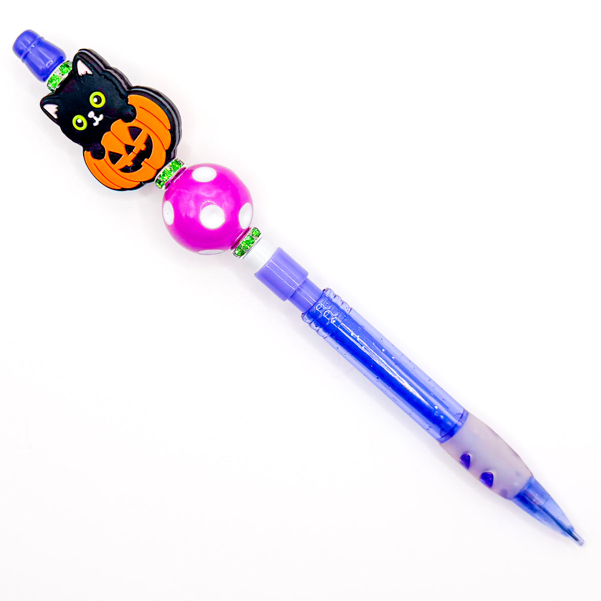 Purple Halloween Kitten Charm Mechanical Pencil