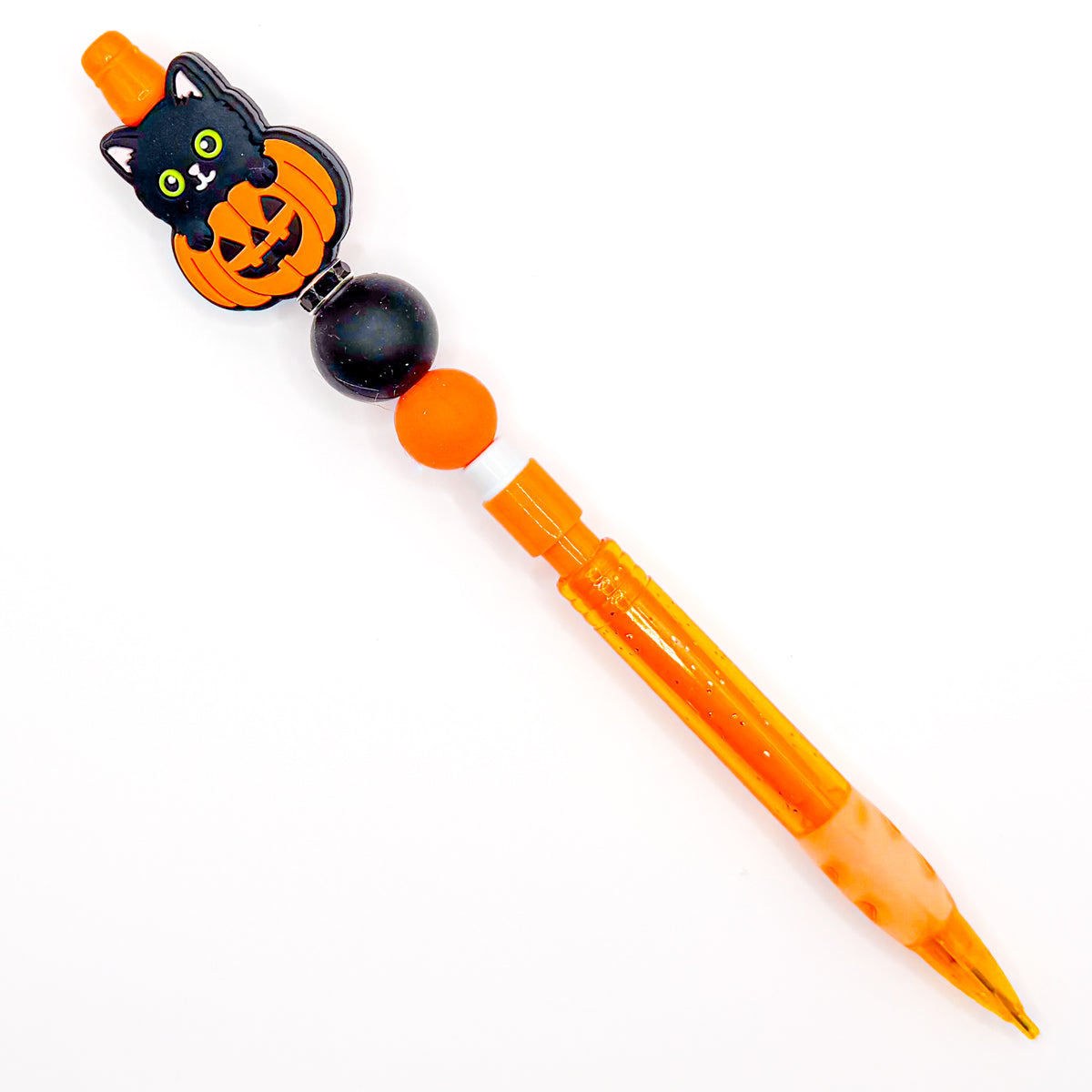 Cute Orange Halloween Cat charm Mechanical Pencil