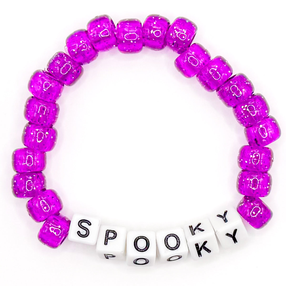 Purple "Spooky" Beaded Bracelet