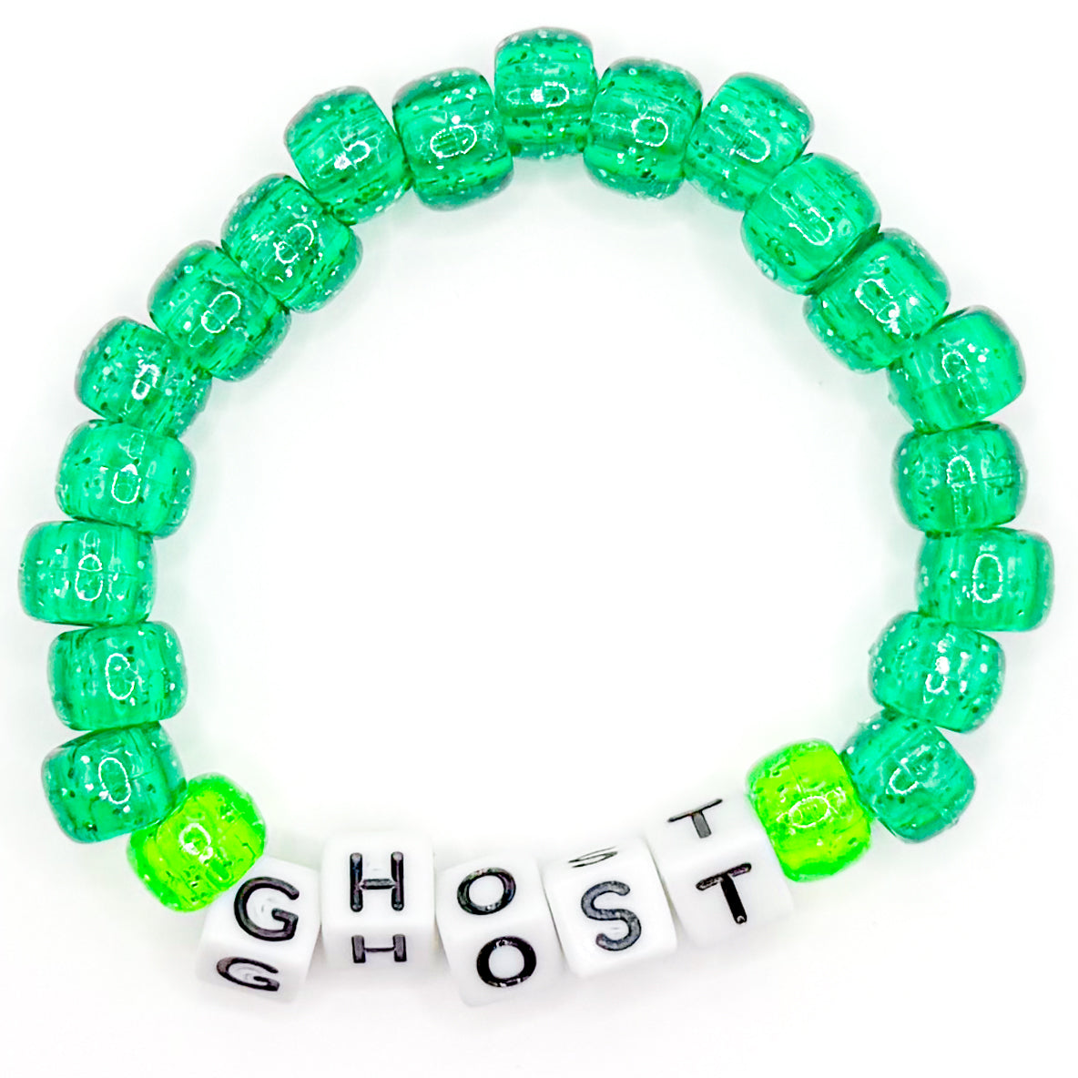 Green "Ghost" Beaded Bracelet