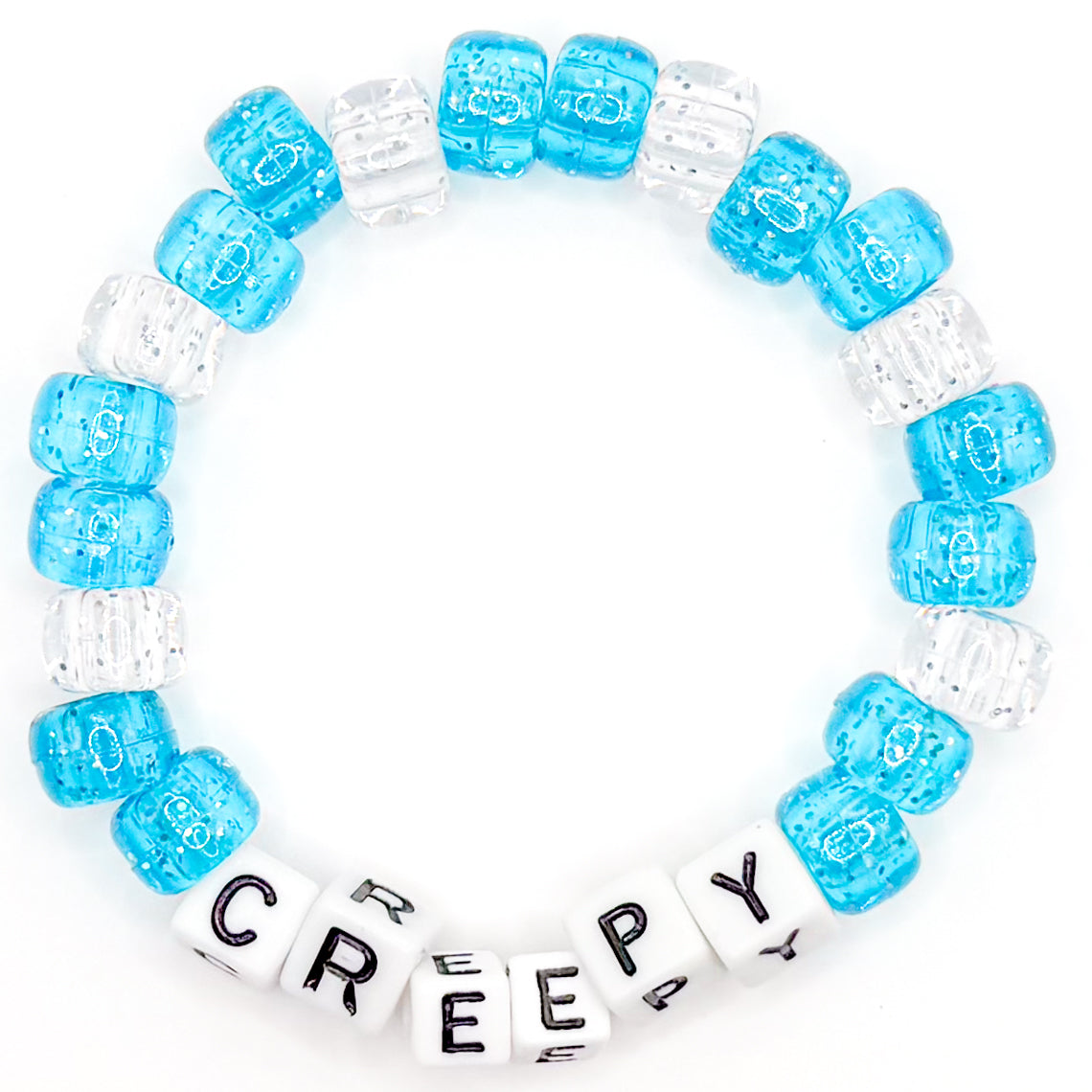 Blue "Creepy" Beaded Bracelet