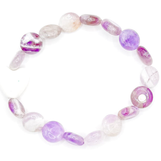 Natural Purple Heart Glass Beaded Bracelet