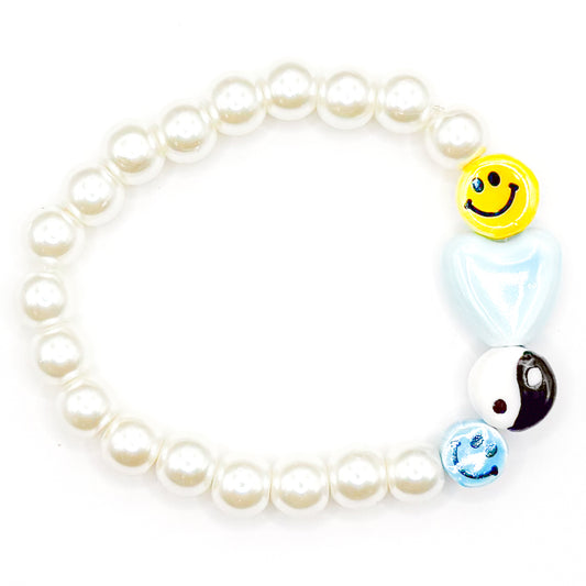 Happy Vibes Glass Beaded Bracelet