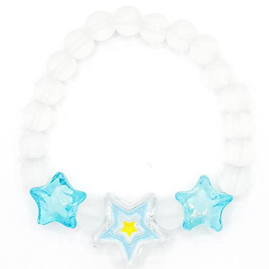 Preppy Blue Star Glass Beaded Bracelet